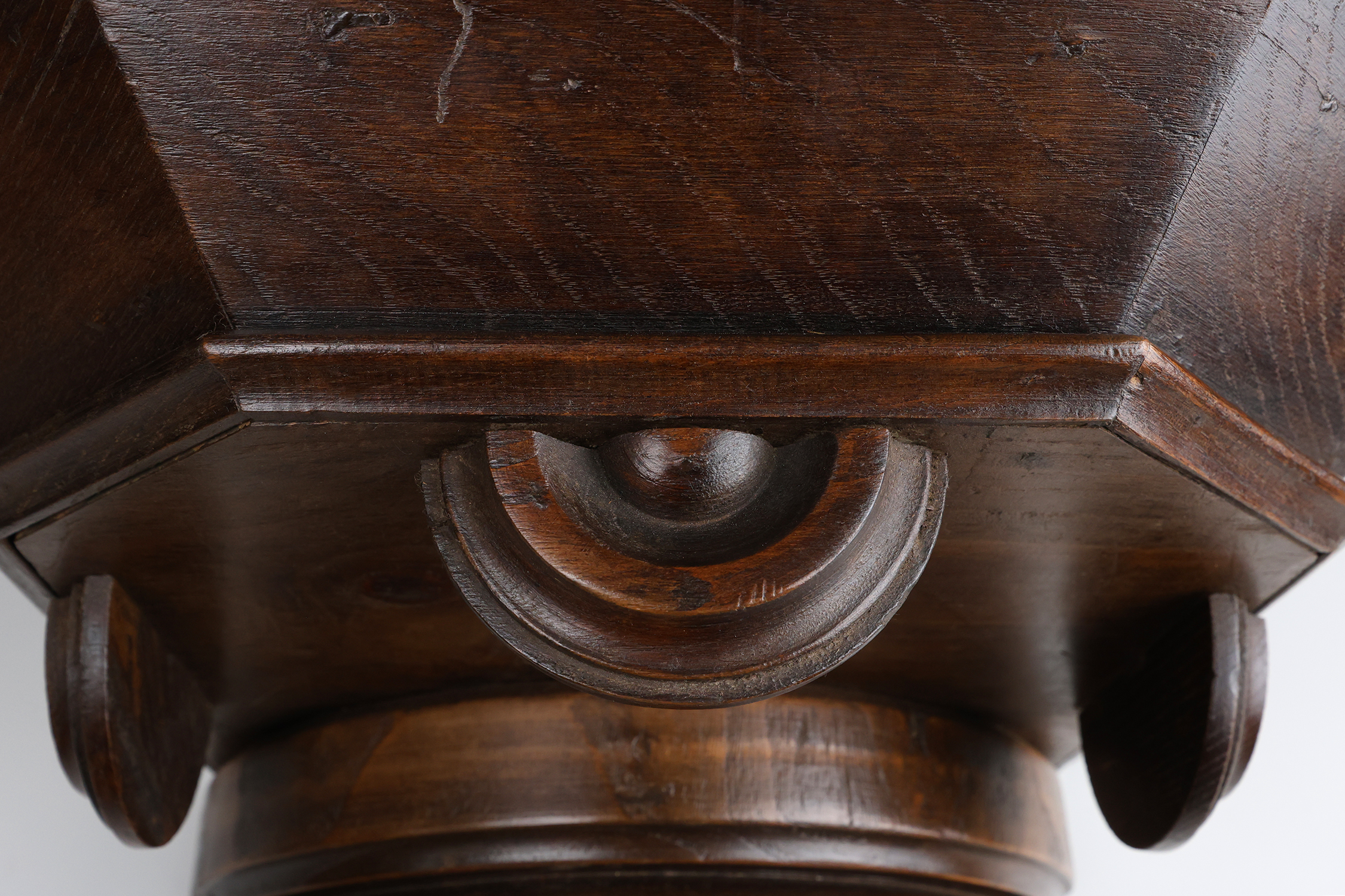 19th Century Art Deco Architectural wall mounted console in oak, France thumbnail